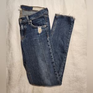 Rag and Bone Distressed Skinny Jean  Raw Edge Size 26